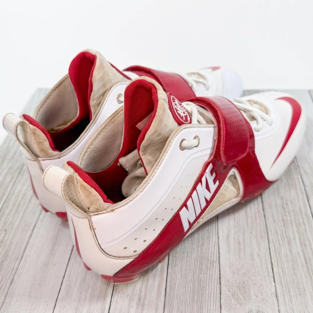 Nike Huarache 3 Lacrosse Cleats - White‎ Red - Style 469730-160 - Men's Size 13